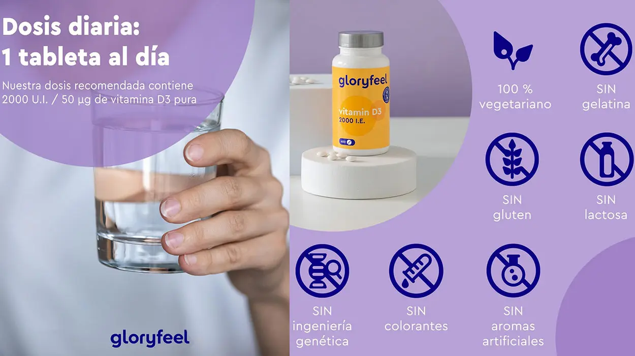 Vitamina D3 Gloryfeel con 400 tabletas para más de un año barata