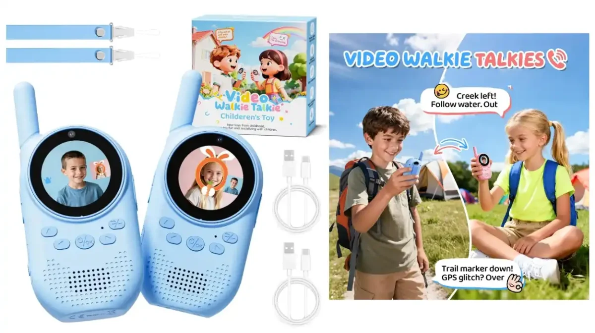 Este walkie talkie infantil recargable incluye videollamadas y filtros de voz para entretener a tus peques por muy poco