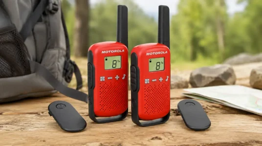 Walkie talkie Motorola T42 RED Talkabout, 16 canales y 4 km de alcance