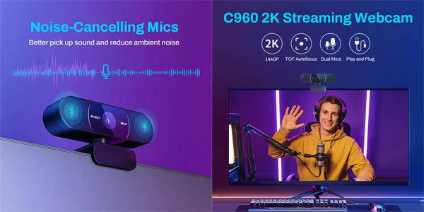 Webcam EMEET 2K con micrófono