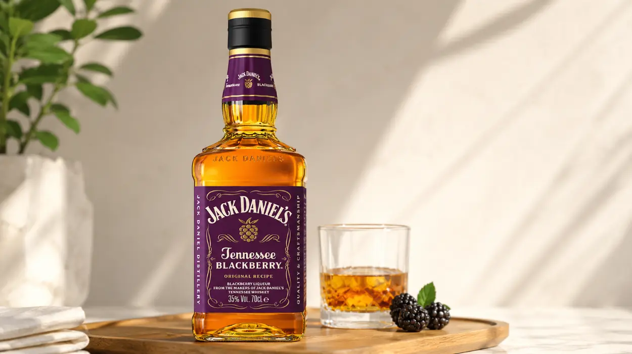 Jack Daniel's Tennessee Blackberry Whiskey de 70 cl, mezcla única de whiskey y licor de mora
