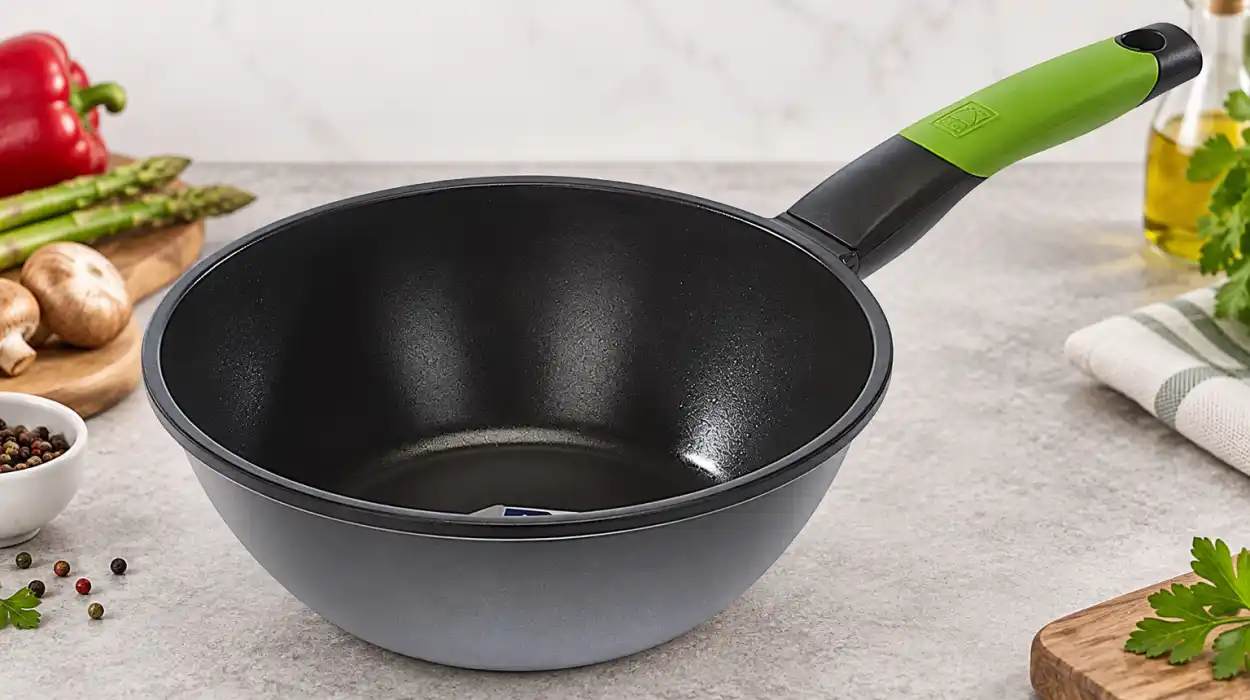 Wok con mango BRA Prior de 24 cm, de aluminio fundido y apto para inducción