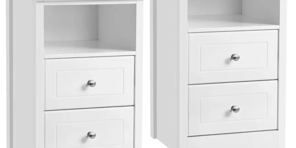 Chollo Yaheetech 2Pcs Mesitas Noche Blancas