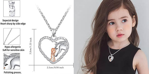 Yuluzeln colgante unicornio infantil plata oferta