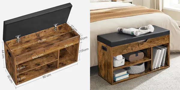 Zapatero con cojín VASAGLE