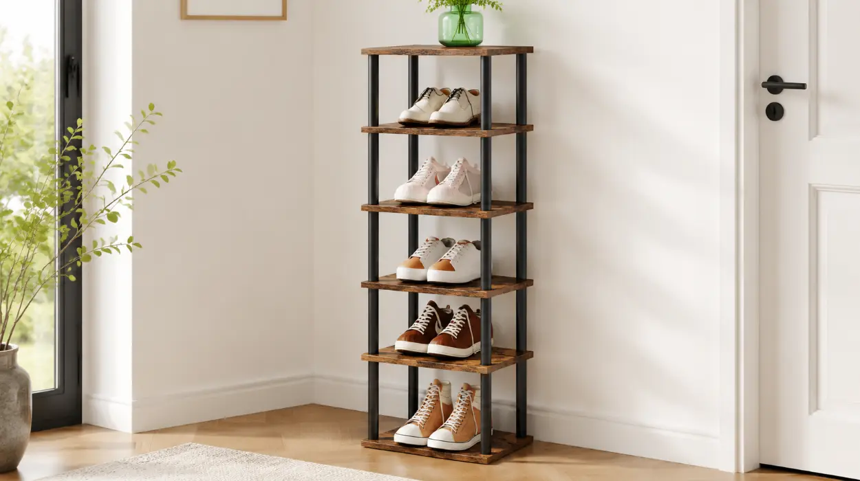 Estantería para zapatos HOOBRO de 6 niveles, ideal para entrada o dormitorio
