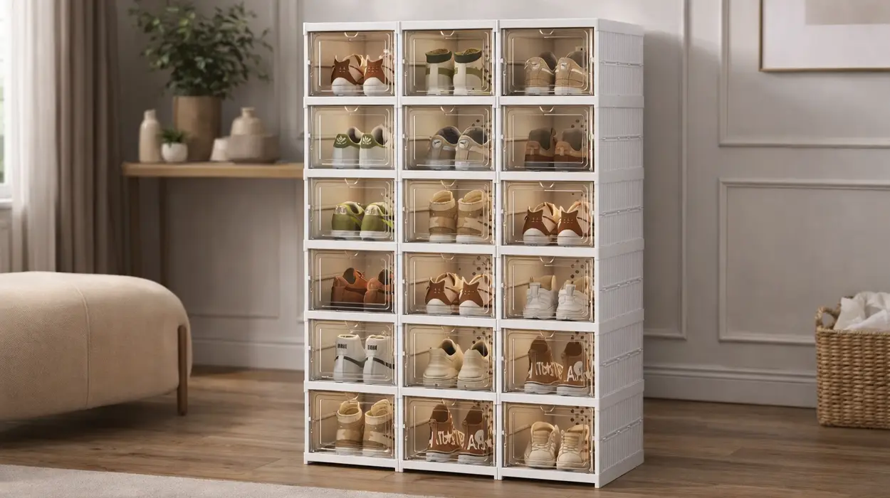 Gabinete de almacenamiento de zapatos plegable DECODEKO