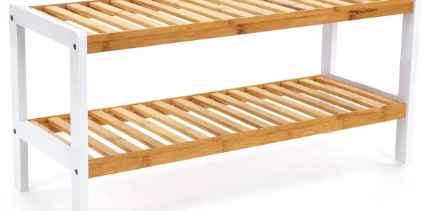 Chollo zapatero songmics de 2 niveles, bambú y compacto
