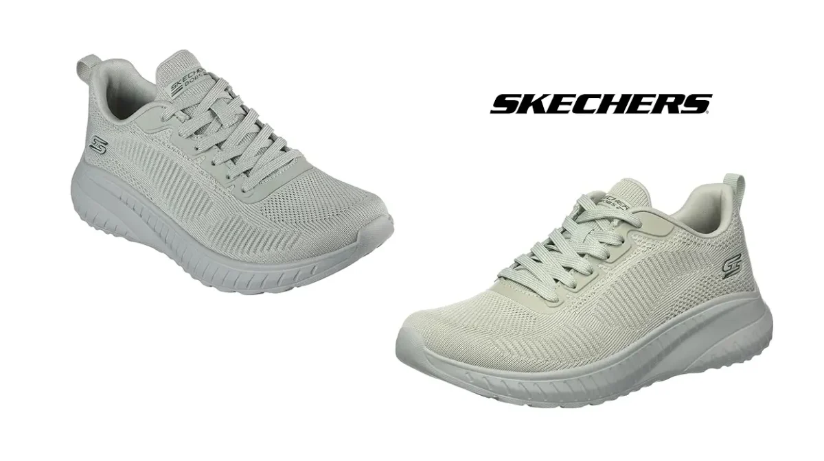 Súmate a la moda de las zapatillas de punto con estas comodísimas Skechers en color salvia a un precio BUENÍSIMO