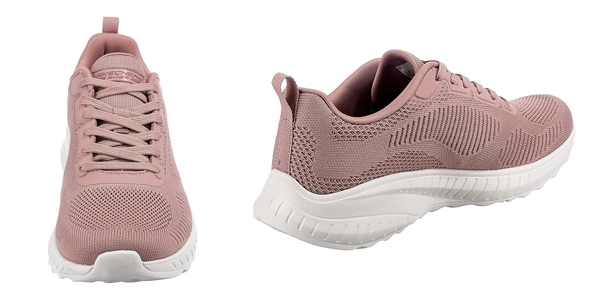 zapatillas Skechers Bobs Squad Chaos Face Off rosas para mujer oferta