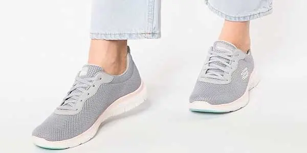 zapatillas Skechers Flex Appeal 4.0 Brilliant View grises con rosa oferta