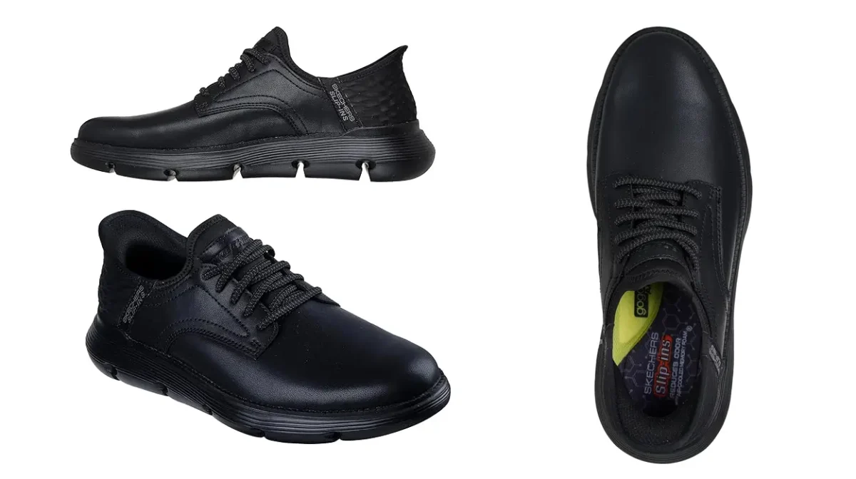 Rebajón gordísimo en estas Skechers Slip-Ins Garza Gervi para hombre con refuerzo en el arco plantar y una construcción indesctructible