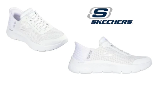 zapatillas Skechers slip-ins Go Walk Flex Grand Entry blancas para mujer