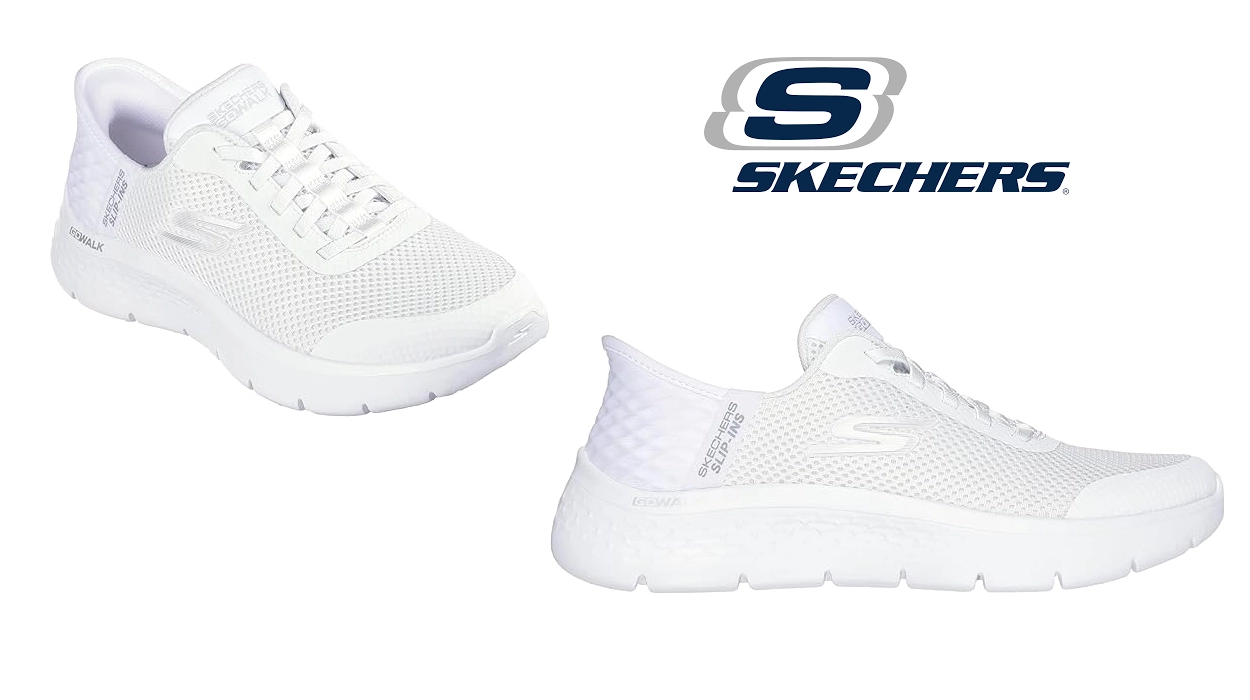 zapatillas Skechers slip-ins Go Walk Flex Grand Entry blancas para mujer