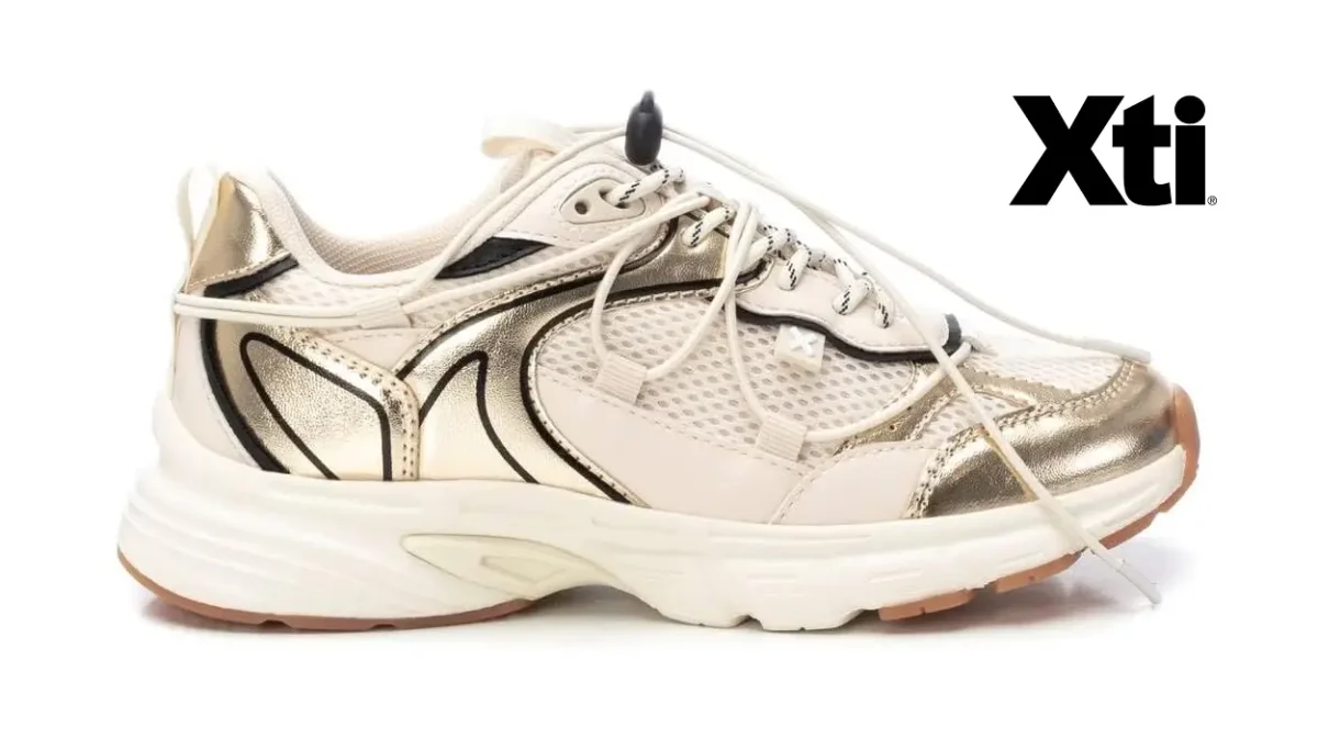 Atrévete con estas zapatillas doradas de XTI a precio de LOCURA ABSOLUTA
