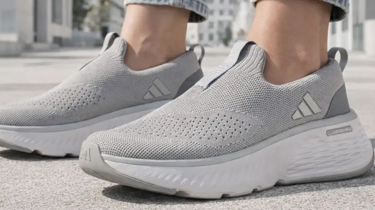 Las Adidas fáciles de poner y quitar: Cloudfoam Go Lounger para mujer con amortiguación CloudFoam
