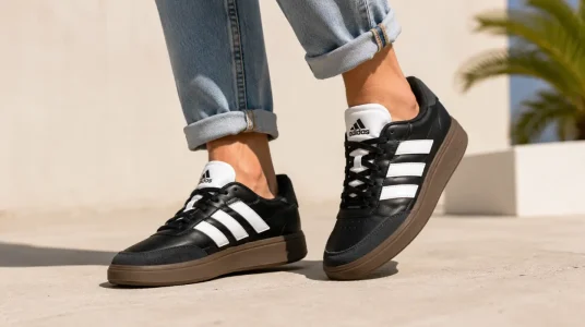 Zapatillas Adidas Courtblock para hombre en negro y blanco, talla 42