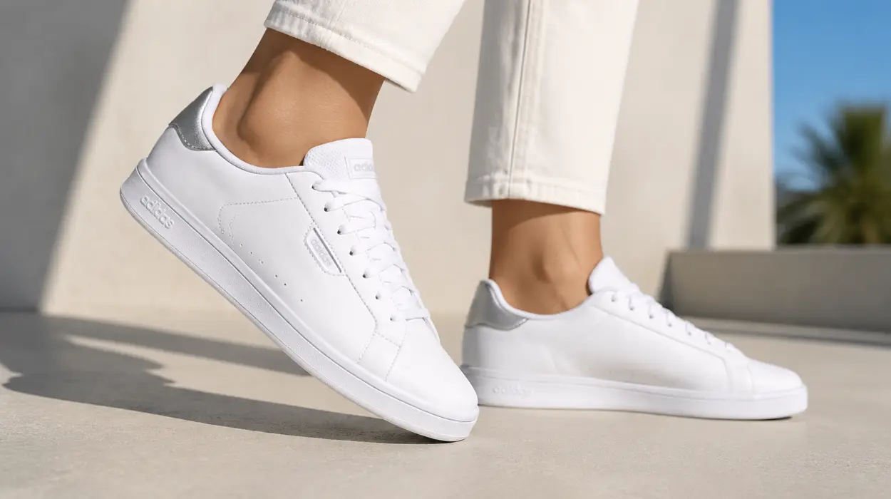 Zapatillas adidas Urban Court para mujer en color blanco y plata