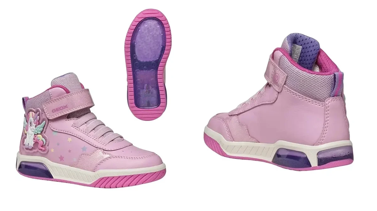 Zapatillas altas Geox J Inek Girl Unicornio con luces para niñas