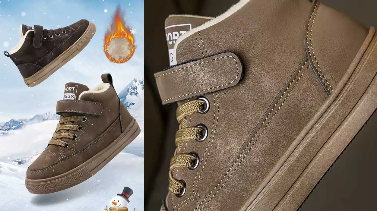 Zapatillas altas de invierno con forro polar para niños baratas