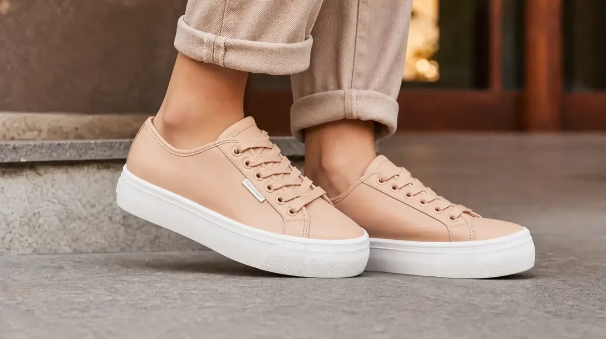 Zapatillas de piel Calvin Klein Lace Up Low Top para mujer