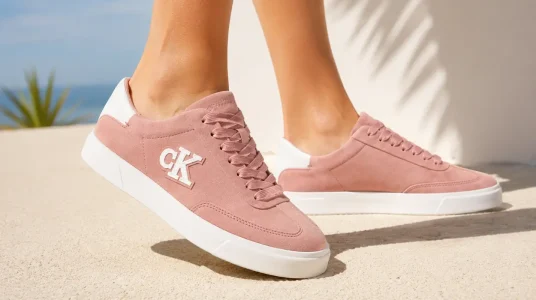 Zapatillas Calvin Klein Low Pro Cups para mujer en color rosa rubor