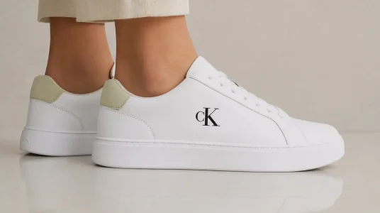 Zapatillas Calvin Klein para hombre en piel blanca y verde