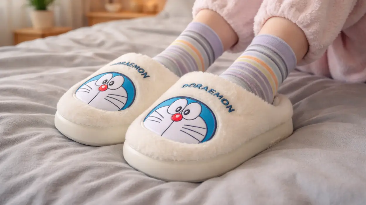Zapatillas de estar por casa acolchadas Doraemon