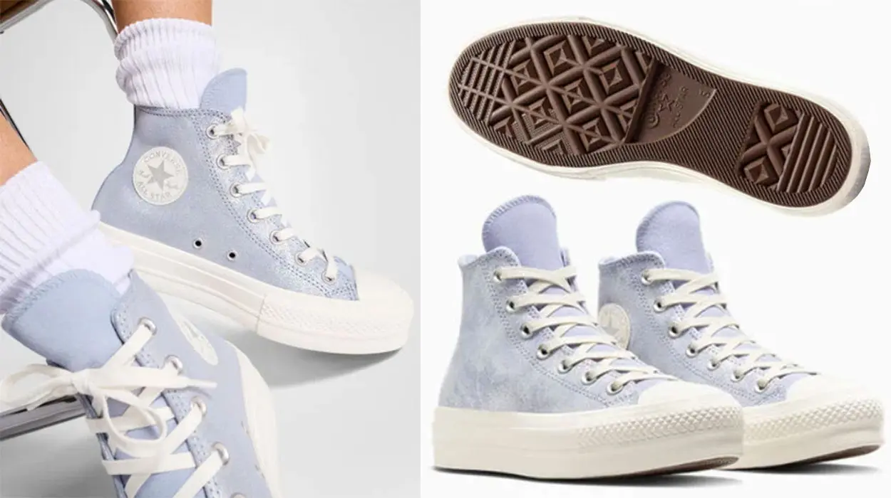 Zapatillas Converse Chuck Taylor All Star Lift Platform Suede Shimmer para mujer baratas
