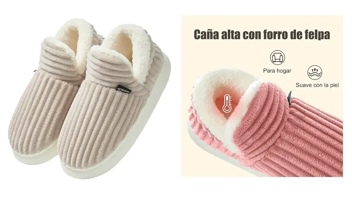 Aprovecha para cazar estas pantuflas cerradas de invierno a un precio muy calentito