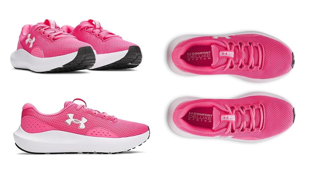 zapatillas de running Under Armour Charged Surge 4 en color rosa