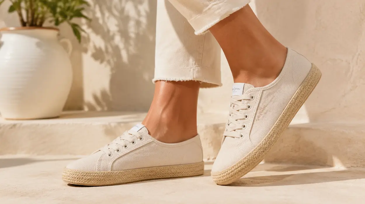 Zapatillas Pepe Jeans Brady Jute de lino de algodón para mujer, frescas y cómodas