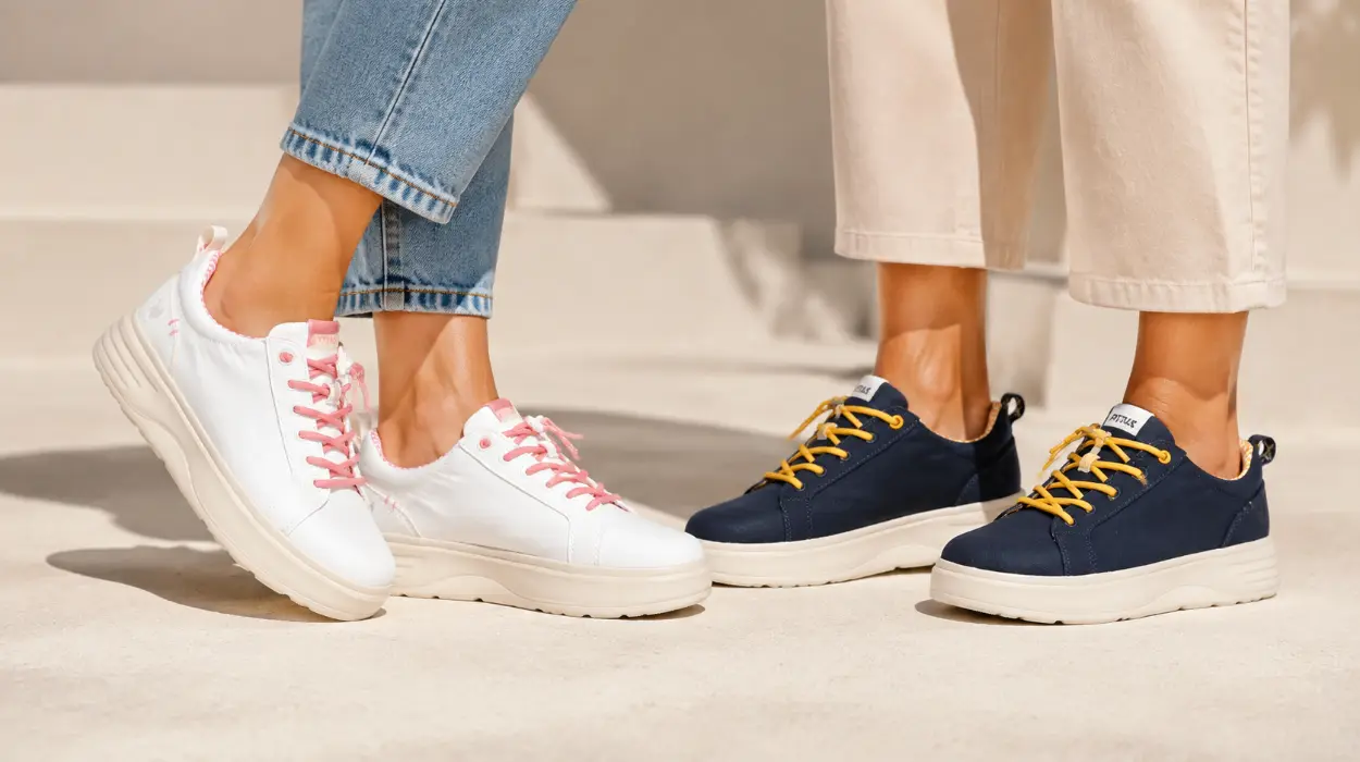 Zapatillas de piel Walk in Pitas Sitges para mujer, con cordones Easy-On y suela EVA ligera