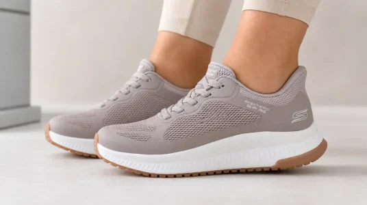 Zapatillas Skechers Bobs Squad 4 Staple Look para mujer con sistema Slip-Ins