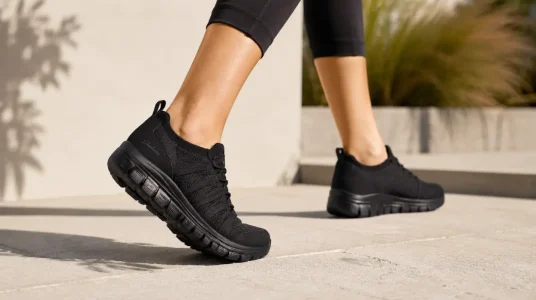 Zapatillas Skechers Graceful-Soft Soul para mujer en negro, ligeras y con cierre de cordones