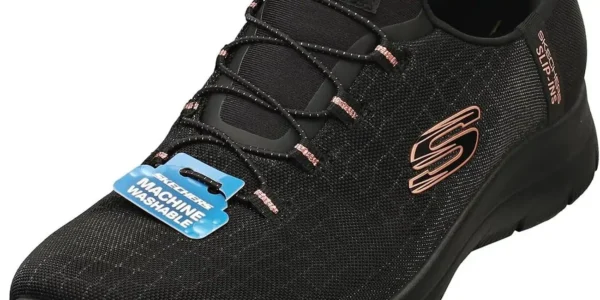 Chollo zapatillas skechers slip-ins summits classy night black rose