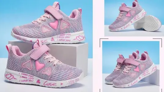 Zapatillas infantiles tipo Geox corazones baratas