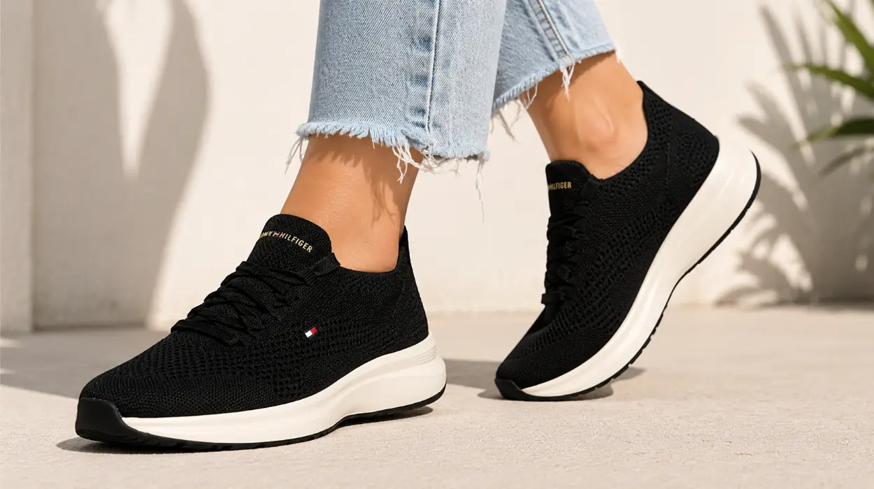 A la moda y cómodas: las zapatillas negras de Tommy Hilfiger que lo tienen todo