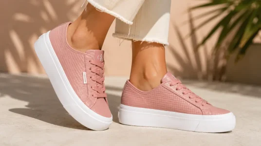 Zapatos bajos con cordones Calvin Klein Vulc Flatf en color morado
