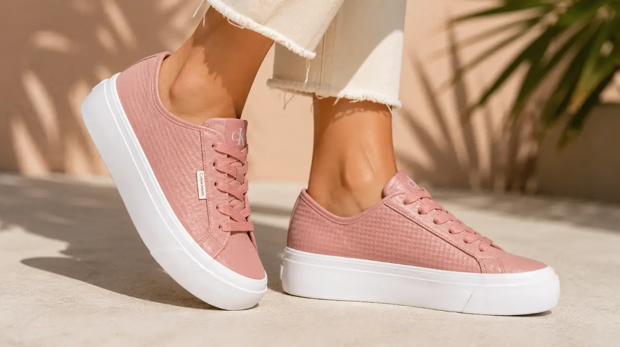 Dale un toque chic a tu outfit con estas zapatillas de piel Calvin Klein Valentina