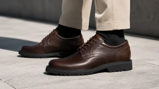 Zapatos Clarks Berwick Lace de cuero marrón para hombre, talla 42 EU
