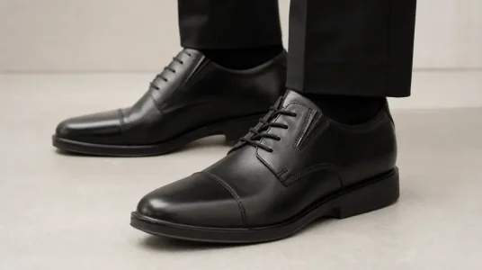 Zapatos Clarks Tilden Cap de cuero negro para hombre