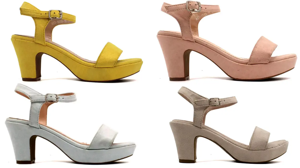 Sandalias de tacón bajo para mujer baratas