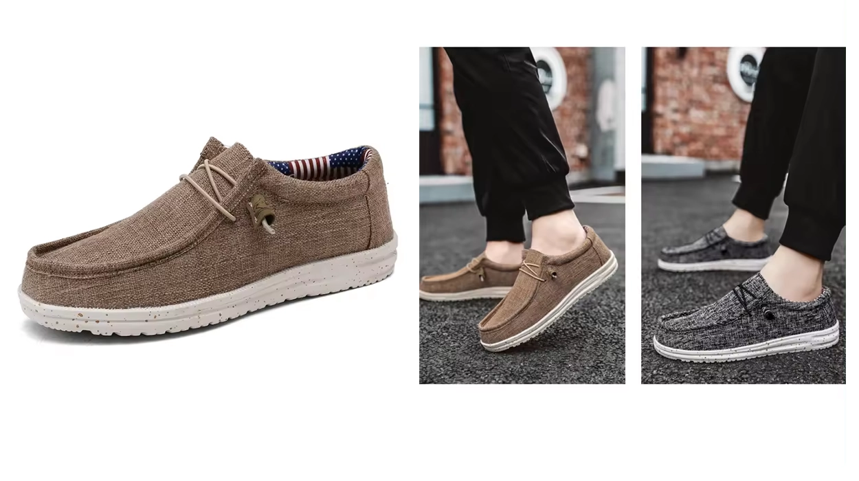 zapatos veraniegos de lona estilo náuticos para hombre baratos
