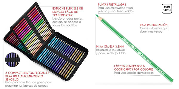 Zenacolor estuche 72 lápices colores oferta